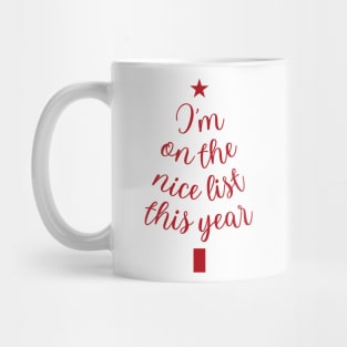 I Am on the Nice List: Spreading Holiday Happiness Mug